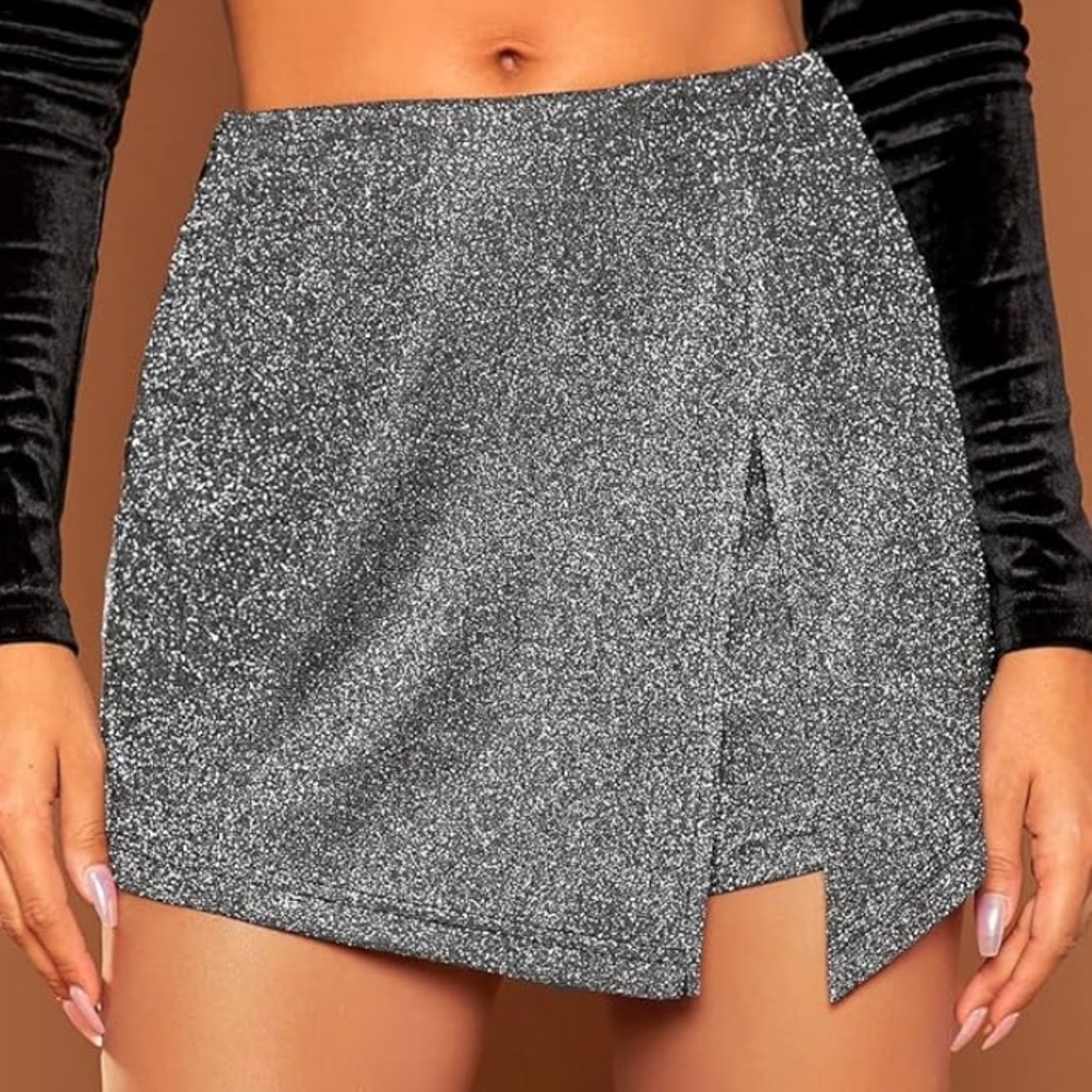 ❤️3x$20 SHEIN Elegant Gray Glitter Skort